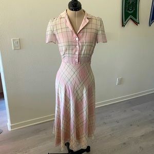 Ralph Lauren Midi 2P Plaid Silk Dress